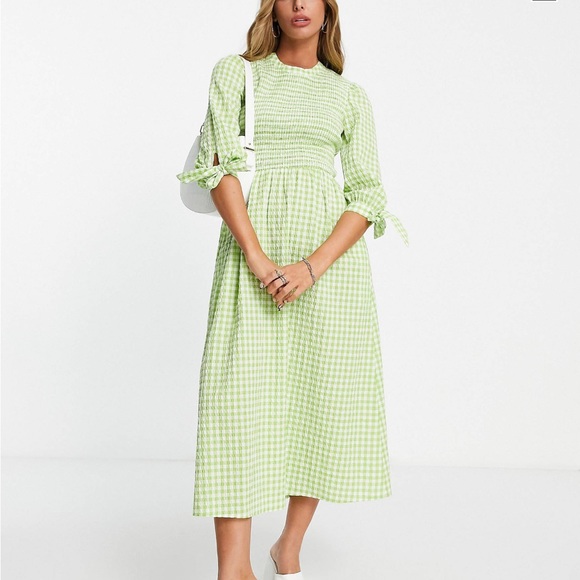 Whistles Dresses & Skirts - NWOT Whistles GINGHAM CHECK SHIRRED DRESS 14